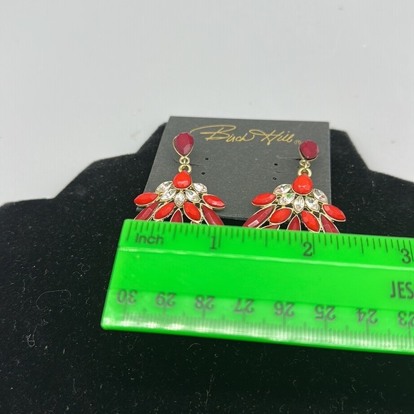 Red and Gold Statement Earrings - Picture 4 of 8